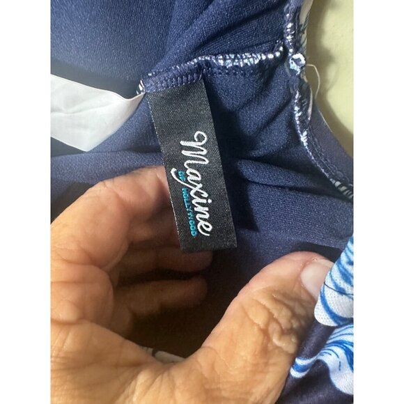 Maxine of Hollywood Women's Standard Spa Shirred Girl Leg One Piece Swimsuit 14 - Picture 6 of 7